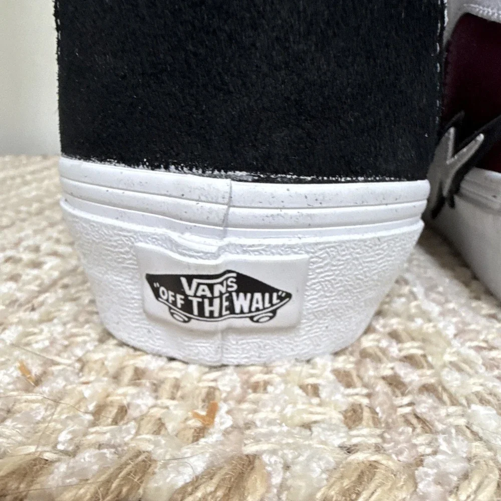 VANS Sk8-Hi Men's High Top Lace-Up Sneakers Black White Burgundy Colorblock